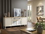 Hanah Home FRN-21008 Consola, Melamina y MDF, Crema Roble Gris, 201.8x82x44.2 cm